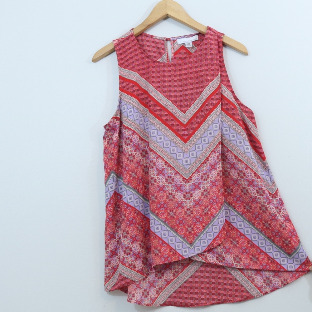 Fourteenth Place Printed Layered Sleeveless Top